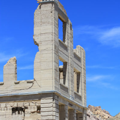 Historic Site for old Bank at Rhyolite Ghost Town near Beatty, NV