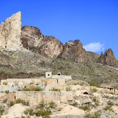 Old mining town from early 1900's in Oatman, Arizona